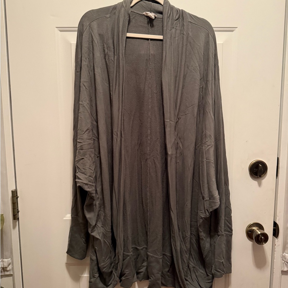 Green Open Front Cardigan